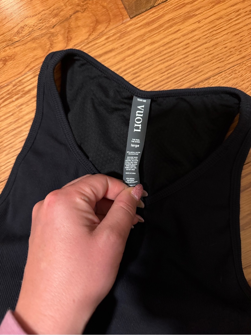 Vuori Black Ribbed High-Neck Tank - Picture 2 of 4